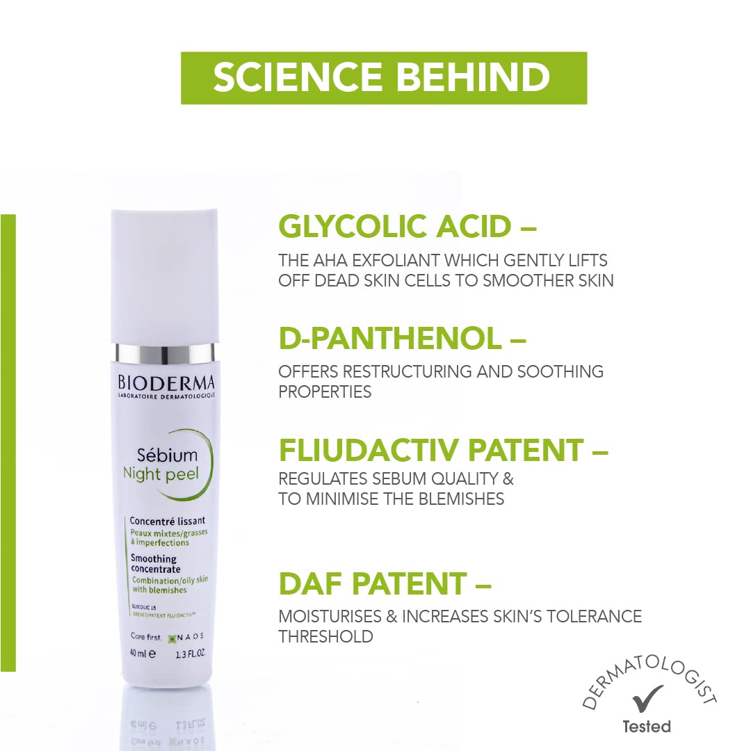 Bioderma Sebium Night Peel Smoothing Concentrate, 40ml