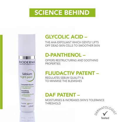 Bioderma Sebium Night Peel Smoothing Concentrate, 40ml