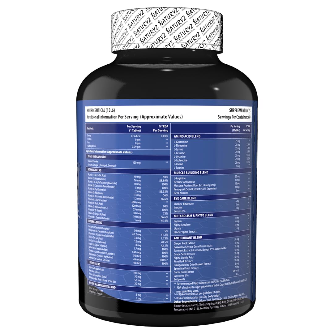Supplement bottle with nutritional information label on a white background