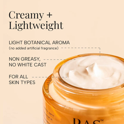Ras Luxury Oils Super Charge Day Cream with Multivitamin SPF 30 PA++++ Goji Berry & Ceramides | Moisturizer for Glowing Skin with 72HR Hydration | Protection from UVA & UVB | Luxury Skincare