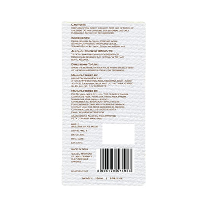 Back label of a skincare product with text and a barcode on a white background