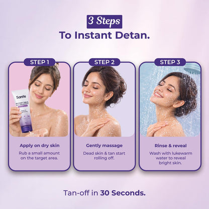 Sanfe Instant Tan & Dead Skin Removal Exfoliating Gel | AHA Exfoliating Gel | Removes Tan, Dead Skin & Impurities | Brightening & Smooth | Suitable for All Skin Types | 100g | Pack of 1