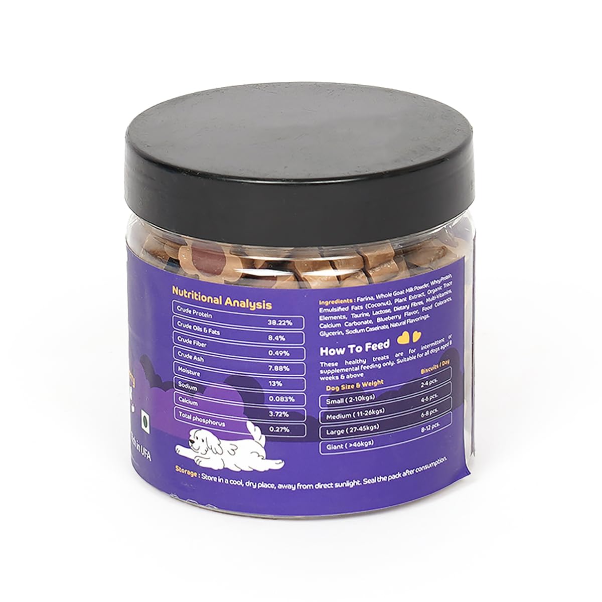 Applod Goat Milk & Blueberry Dog Treats for Puppies & Adult Dogs | Soft Healthy Training Bites for Small Breeds | Easy-to-Digest Reward Snacks | 220g