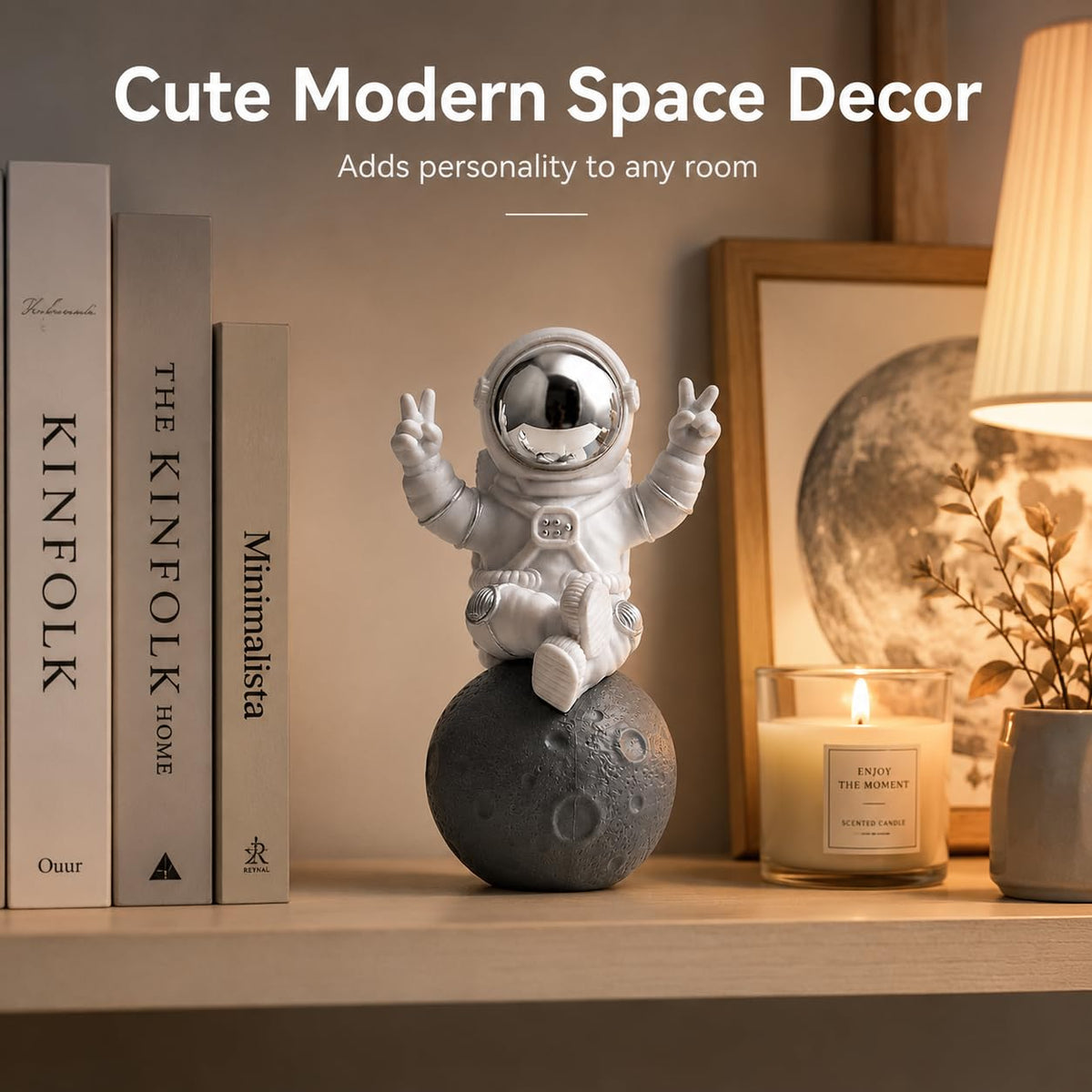 Street27® Cute Outer Space Astronaut Figurine Action Figure Toys Statue for Showpiece Home Living Room Decor Office Desktop Decoration Car Dashboard, Kids Birthday Party Gift, Resin