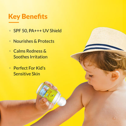 Fixderma Shadow SPF 50 Kids Roll On Sunscreen PA+++ | With Golden Seaweed & Phytosterol | Broad Spectrum UVA & UVB Protection | Sunscreen for Kids | All Skin Type | 30gm
