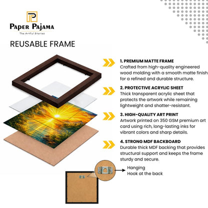 Rising Sun Vastu Golden Sunrise Radiance Nature Harmony Spiritual Scenic Framed Poster Artwork Decor Painting