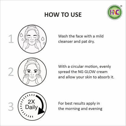 Heal N Cure NG Glow Cream - Enriched With Kojic Acid &Glycolic Acid | Anti-melasma & Anti Pigmentation Cream. Helps To Remove Acne Scar, Dark/Age Spots, Blemishes and Uneven Skin Tone-20GM