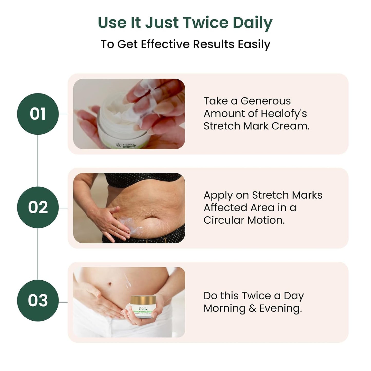 Healofy Stretch Marks Cream for Pregnancy & Post-Delivery | Reduces Stretch Marks & Scars | Blend of Oil & Butters | With Aloe Vera, Shea. Cocoa, Coconut & More| Pack of 1-100 grams