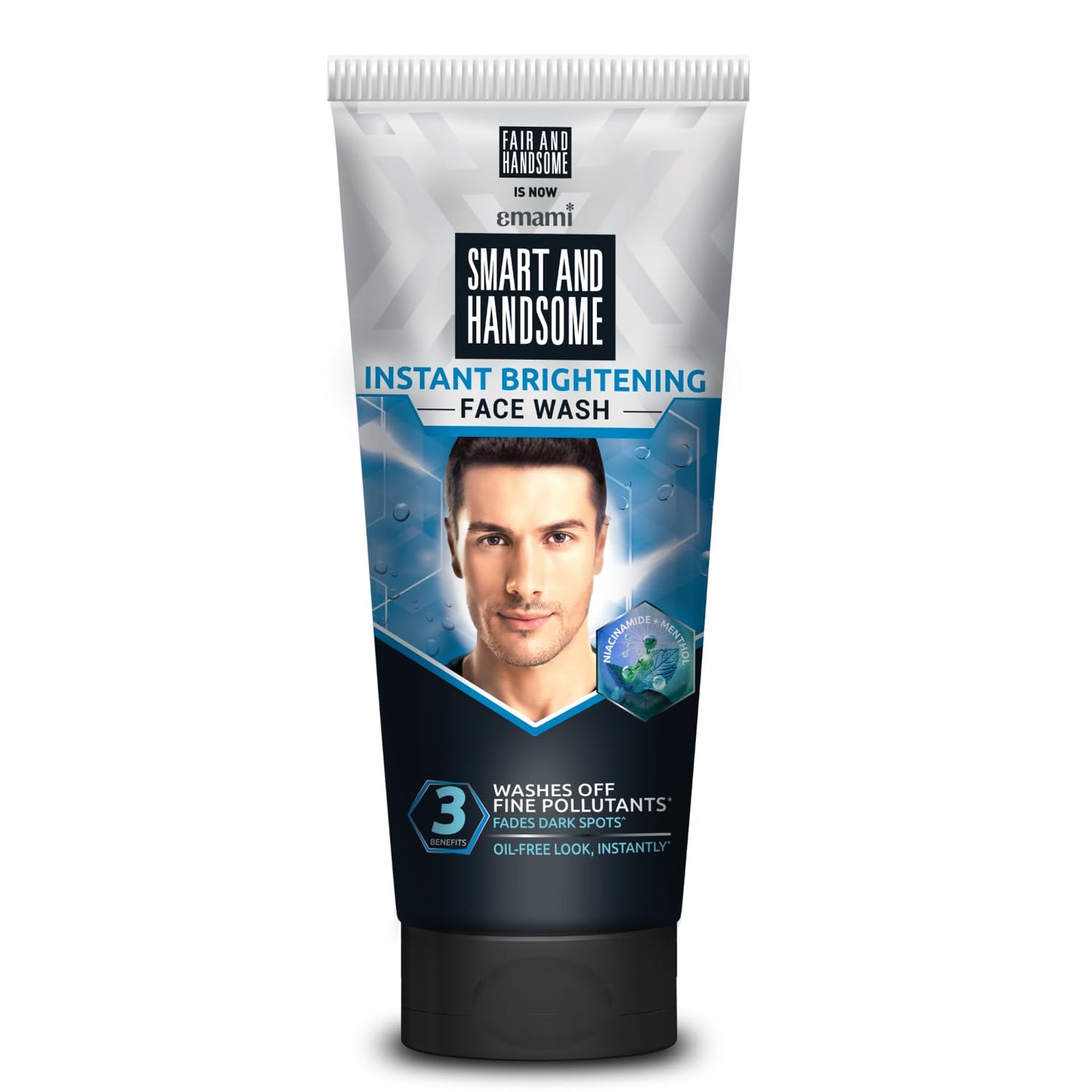 Smart And Handsome Instant Brightening Face Wash |Washes off Fine Pollutants*|Fades Dark Spots | Oil-Free Look, Instantly | Power of Niacinamide and Menthol | 150g