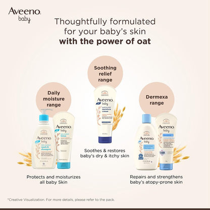 Aveeno Baby Soothing Relief Moisture Cream 100G | 24 Hr Protection for Dry, Itchy, Sensitive Skin | Clinically Proven | Active Oats|Us Pediatrician Recommended | Hypoallergenic, Fragrance-Free & Paraben-Free