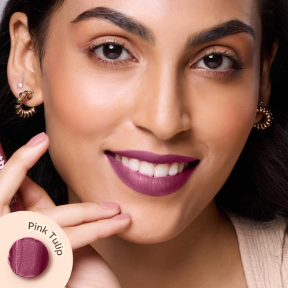 Mamaearth Moisture Matte Longstay Mini Lipstick with Avocado Oil & Vitamin E for 12 Hour Long Stay-08 Pink Tulip - 0.7 g