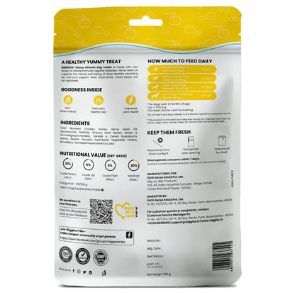 Wiggles Barkstix Dog Treats (Honey Chicken, 100g) | Fresh Chicken Soft Chew Sticks for Training Adult Puppies | Improves Joint Health with Honey and Cereals | for All Breeds | Vet Approved