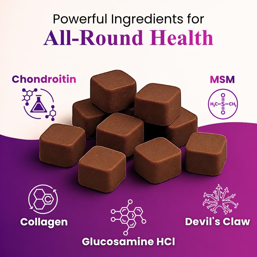 Petroyale Hip & Joint Advanced Mobility Soft Chews for Dogs | Glucosamine, Chondroitin, MSM, Collagen, Hyaluronic Acid, Boswellia & Devil's Claw | Joint Support Supplement | 30 Chews