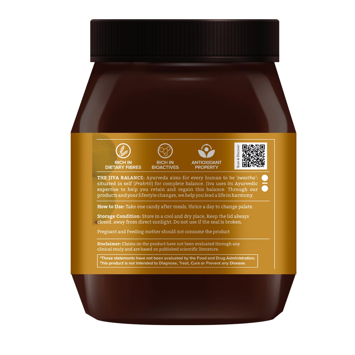 Jiva Amla Chatpata Candy 400gm | Rich In Dietary Fibres & Vitamin C, Boosts Immunity, Supports Healthy Digestion