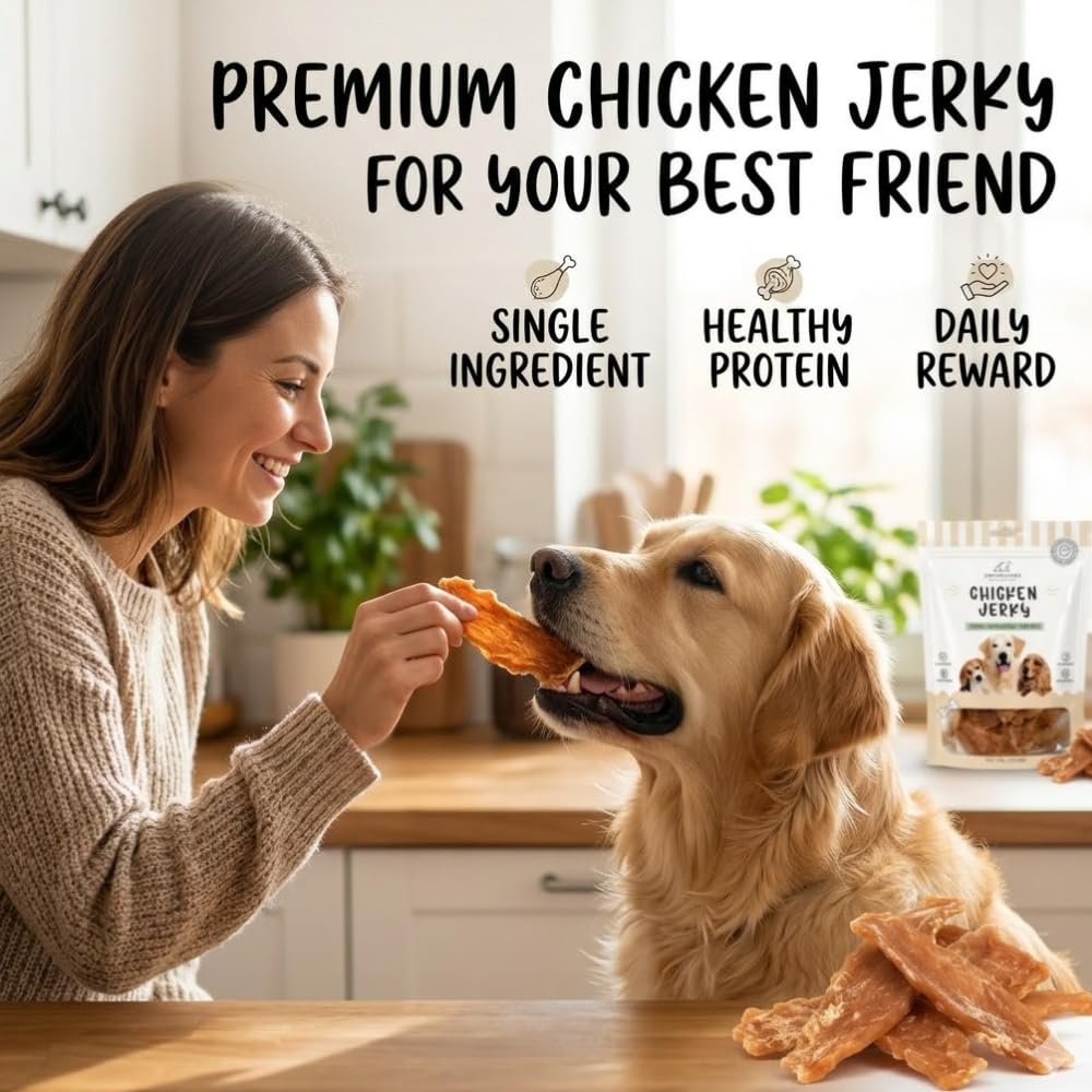 PAWPOURRI Natural Chicken Jerky Dog Treats for All Breeds & Sizes | Daily Use Dog Treats | High Protein Chewy Training & Reward Snacks (Chicken Jerky, Pack of 1) 100gm