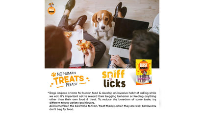 First Bark Chic Wrap Calcium Biscuits & Chicken Wrap Wholesome Treats for Dogs Satisfy Their Natural Instinct to Chew 100% Human Grade Protein Jerky70g (Pack of 1) By Sniff N Licks