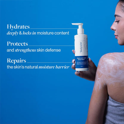 Be Bodywise Hyaluronic Acid Body Wash with Aloe Vera Extract | Deep Cleanses Skin & Provides Intense Hydration to Skin| Gentle and Suitable for All Skin Types | 250ml