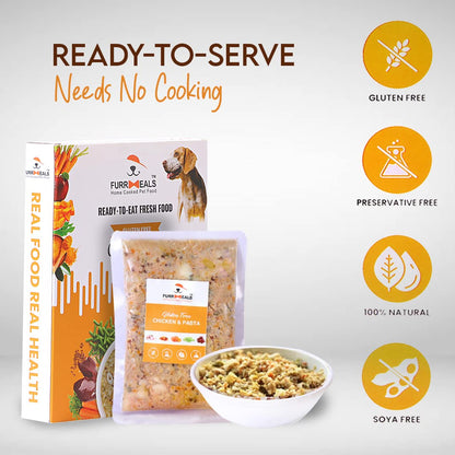 FurrMeals Wet Dog Food | Chicken and Pasta | Pack of 1 x 200g | All Breed | Gluten Free | Preservative Free | Ready-to-Eat Fresh Dog Food