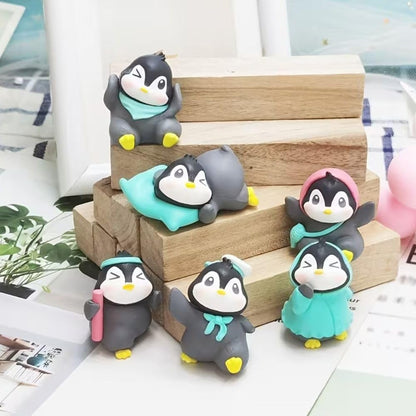 Miniature Showpiece Birthday Gift for Girls Kids, Penguin Showpiece Set of 6 for Home Decor Items, Car Dashboard Items, Table Decoration Items, Valentine Day Gift for Girlfriend