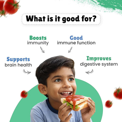 Little Joys Tomato Sauce Squeeze for Kids | No Refined Sugar, No Added Preservatives or Chemicals | Made with Jaggery | 100% Vegetarian Tomato Ketchup | 320g