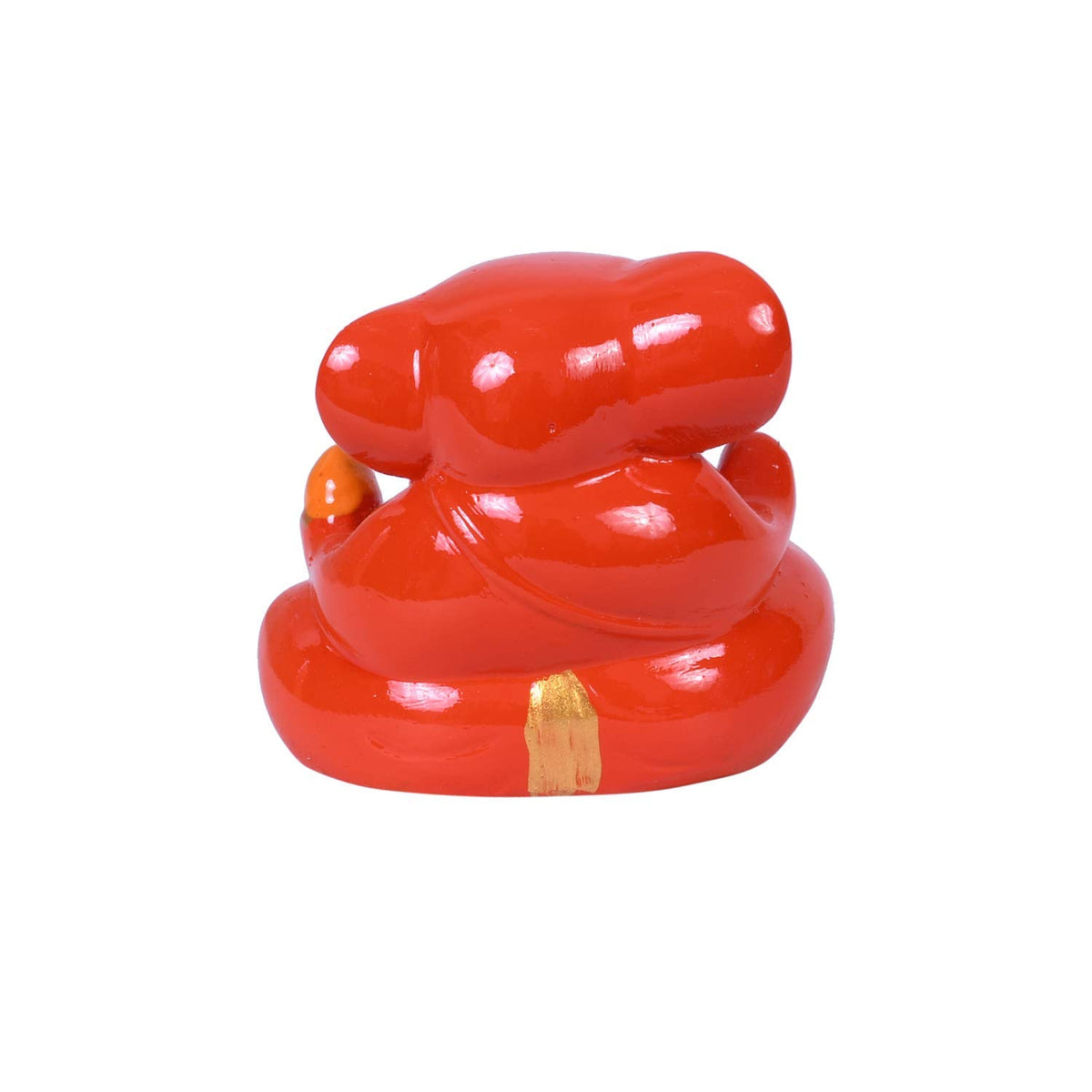 Polyresin Orange Ganesha Statue for Car Dashboard God Ganesh Murti Ganpati Idol Figurine with Double Side Tape