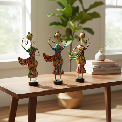 CraftVatika Home Decoration Items for Living Room, Rajasthani Dancing Lady Showpiece, Aesthetic Home Decor for Living Room Tabletop Wedding Anniversary Home House Warming Gifts Bew Home