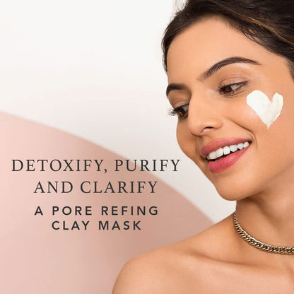 RAS Luxury Oils Luminous Detoxifying & Pore Refining Clay Face Mask For Glowing Skin, Tan Removal, Oil & Acne Control, Kaolin Clay, Green Tea, Neem & Amla Extract 50g
