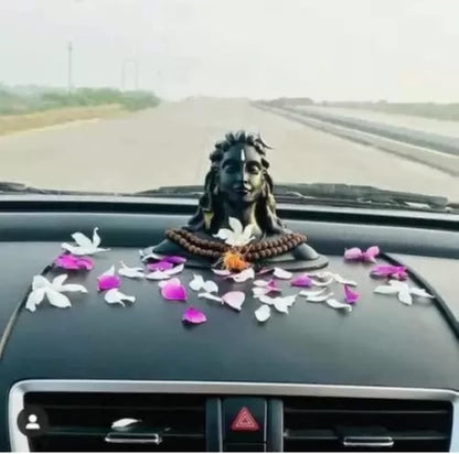 Handicrafts Villa 13cm Black Adiyogi Shiva Statue for Car Dashboard, Pooja & Gift | Mahadev Murti Idol, Shankara for Home & Office Décor