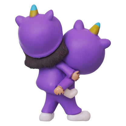 eCraftIndia Valentine Gift for Girlfriend Boyfriend Purple Resin Miniature Cute Couple Statue Girl on Boy's Shoulder Showpiece Valentine Gift for Husband Wife Her Him | Valentines Day Decoration Item