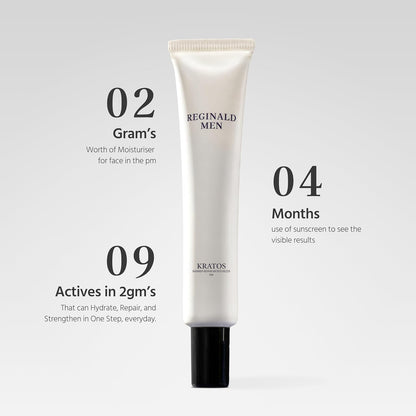 Skincare tube with text on a gray background