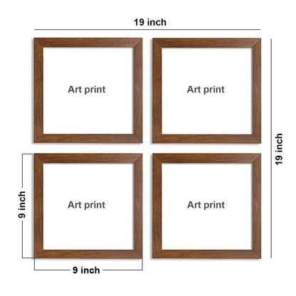 Flower Wall Art Paintings for living room, Botanical floral Framed painting, set of 4, 9x9 Inch