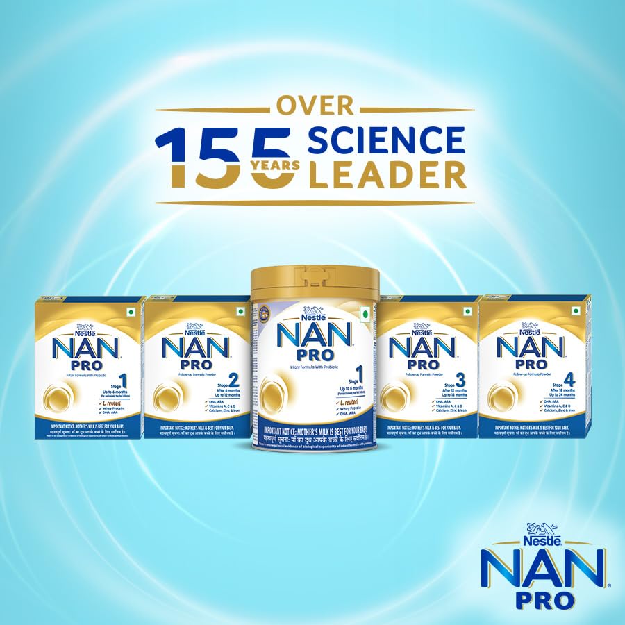 Nestlé NAN PRO 4 Follow-Up Formula Powder After 18 months, Up to 24 months, Stage 4, 400g Pouch in Box