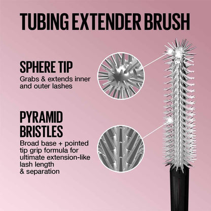 Maybelline Lash Sensational Sky Tubes Tubing Mascara, Very Black | Extension-Like Length, Conditioning with Shea Butter + Castor Oil, 7ml