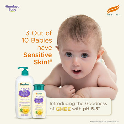 Himalaya Head to Toe Baby Wash with Pure Cow Ghee 400ml | ph 5.5 | Aloe vera | Soap free | Safe for newborns | For baby's sensitive skin from day 1 | No Parabens | No Phthalates | No Sulphates | Pediatrician evaluated