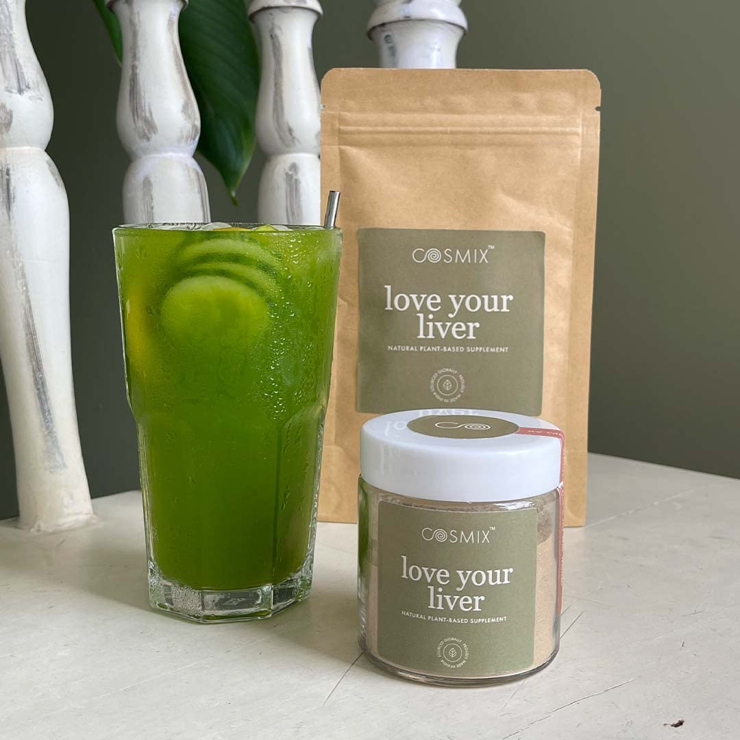 Cosmix Love Your Liver - Milk Thistle, Bhumi Amalaki & Turmeric Superfood Blend | Liver Detox Supplement | Support Liver & Kidney Health| No Preservatives, Plant Based | 60g-40 servings 40 days Pack