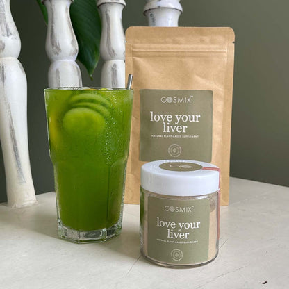 Cosmix Love Your Liver - Milk Thistle, Bhumi Amalaki & Turmeric Superfood Blend | Liver Detox Supplement | Support Liver & Kidney Health| No Preservatives, Plant Based | 60g-40 servings 40 days Pack