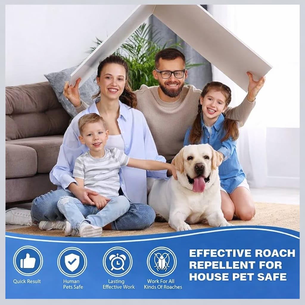 Natural Cockroach Repellent Bait (8 Traps) | Eco-Friendly Anti-Roach Gel Traps for Kitchen, Bathroom & Cabinets | Non-Toxic Indoor & Outdoor Cockroach Control | Odorless Pest Repellent