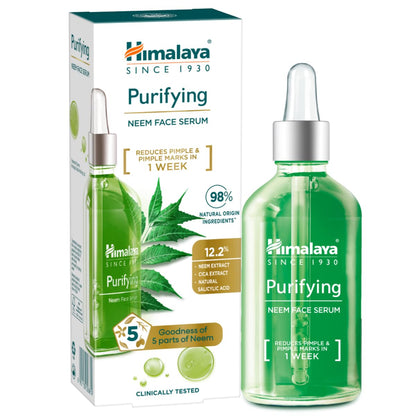 Himalaya Purifying Neem Face Serum | 2% Natural Salicylic Acid & Cica & Neem | Reduces Acne & Acne Marks | Tightens pores & soothes inflammation | Made with 98% Natural Origin Ingredients | Made for Acne prone skin | 15 ml