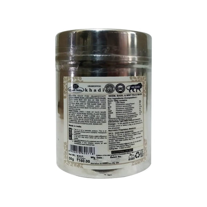 Khadi Pure Herbal Neem, Basil & Mint Face Mask (Anti-Acne), 50 g