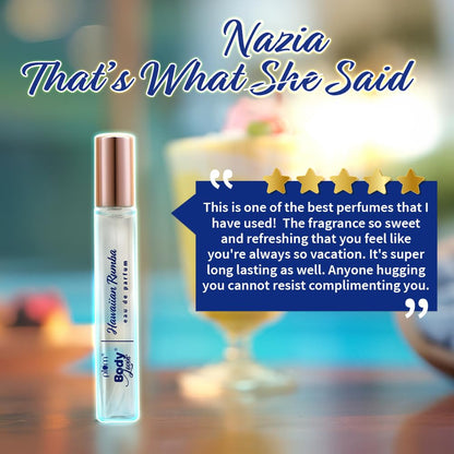 Plum BodyLovin' Hawaiian Rumba Eau De Perfum (Parfum) | Long Lasting & Premium Beachy Fragrance | Luxury Perfume for Women | Mandarin, Gardenia & Vanilla Notes | Travel Friendly | High On Fun - 15ml