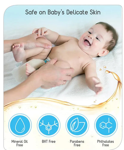 Babyhug Mineral Oil Free Daily Massage Oil, 200 ml, Soothing & Moisturising