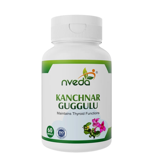Nveda Kanchnar Guggulu | Thyroid Support | Herbal Formula for Hormonal Balance 60 capsules