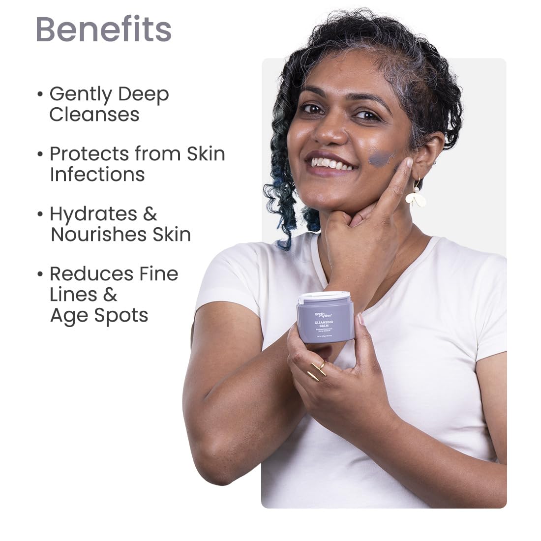 Earth Rhythm Charcoal Cleansing Balm and Reusable Cleansing Pad Combo, Easily Removes Stubborn Face & Eye Makeup - 50 gm