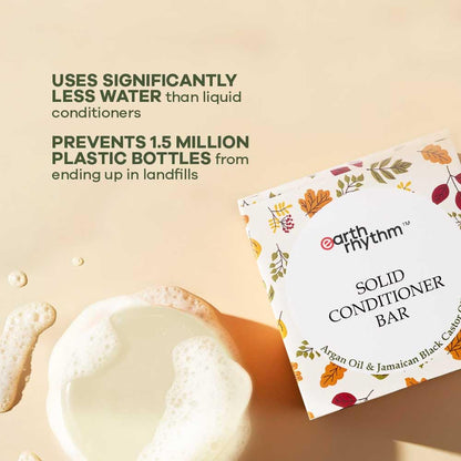 Earth Rhythm Solid Conditioner Bar – Argan & Black Castor, Deep Conditioning + Frizz Control, No Parabens & Sulphates