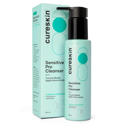 Cureskin Sensitive Pro Cleanser with Tucuma Butter & Apple Extracts for Sensitive Skin Face Wash, 100 ml (Pack of 1)