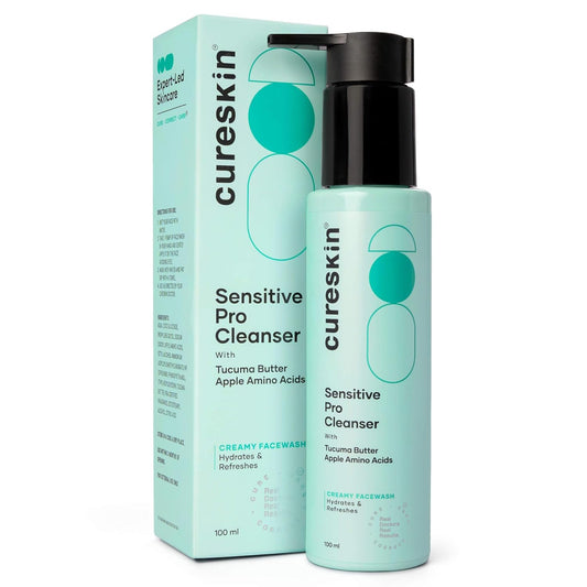Cureskin Sensitive Pro Cleanser with Tucuma Butter & Apple Extracts for Sensitive Skin Face Wash, 100 ml (Pack of 1)