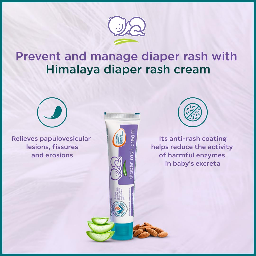 Himalaya Baby Diaper Rash Cream (50g) | Relieves Rashes, reduces Redness & Irritation | With Aloe Vera, Yashad Bhasma, Almond Oil