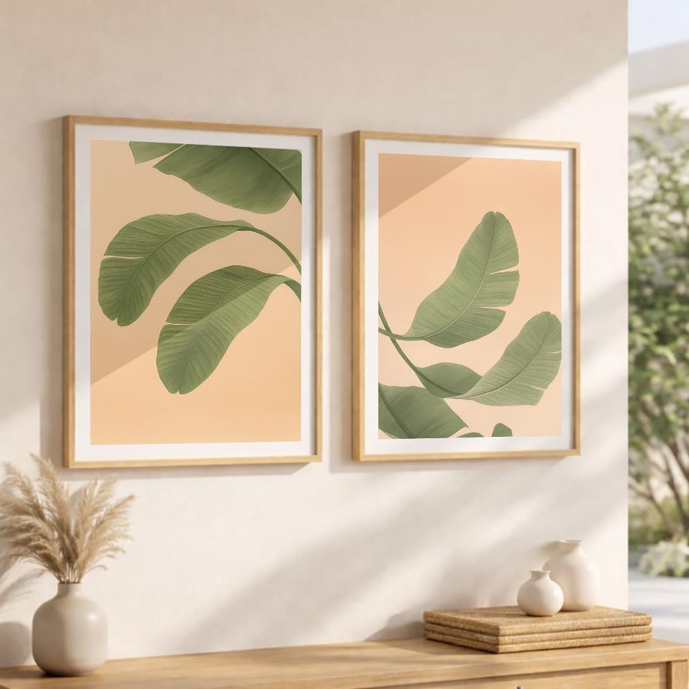 Set of 2 wall art paintings for living room & wall painting for bedroom wall decor - (10x13 Inch framed poster, Paintings for home decor)