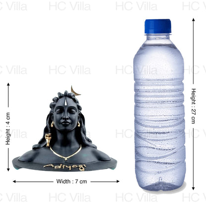 Handicrafts Villa 13cm Black Adiyogi Shiva Statue for Car Dashboard, Pooja & Gift | Mahadev Murti Idol, Shankara for Home & Office Décor