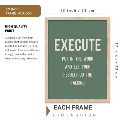 motivational quotes wall frames posters for room office wall decoration items Wall Decor Digital Reprint engineered wood Set of 3 (13X17 inch)
